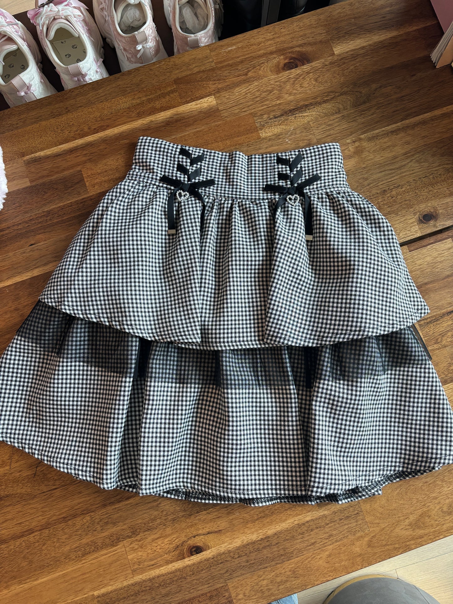 axesfemme Tiered skirt with ribbon