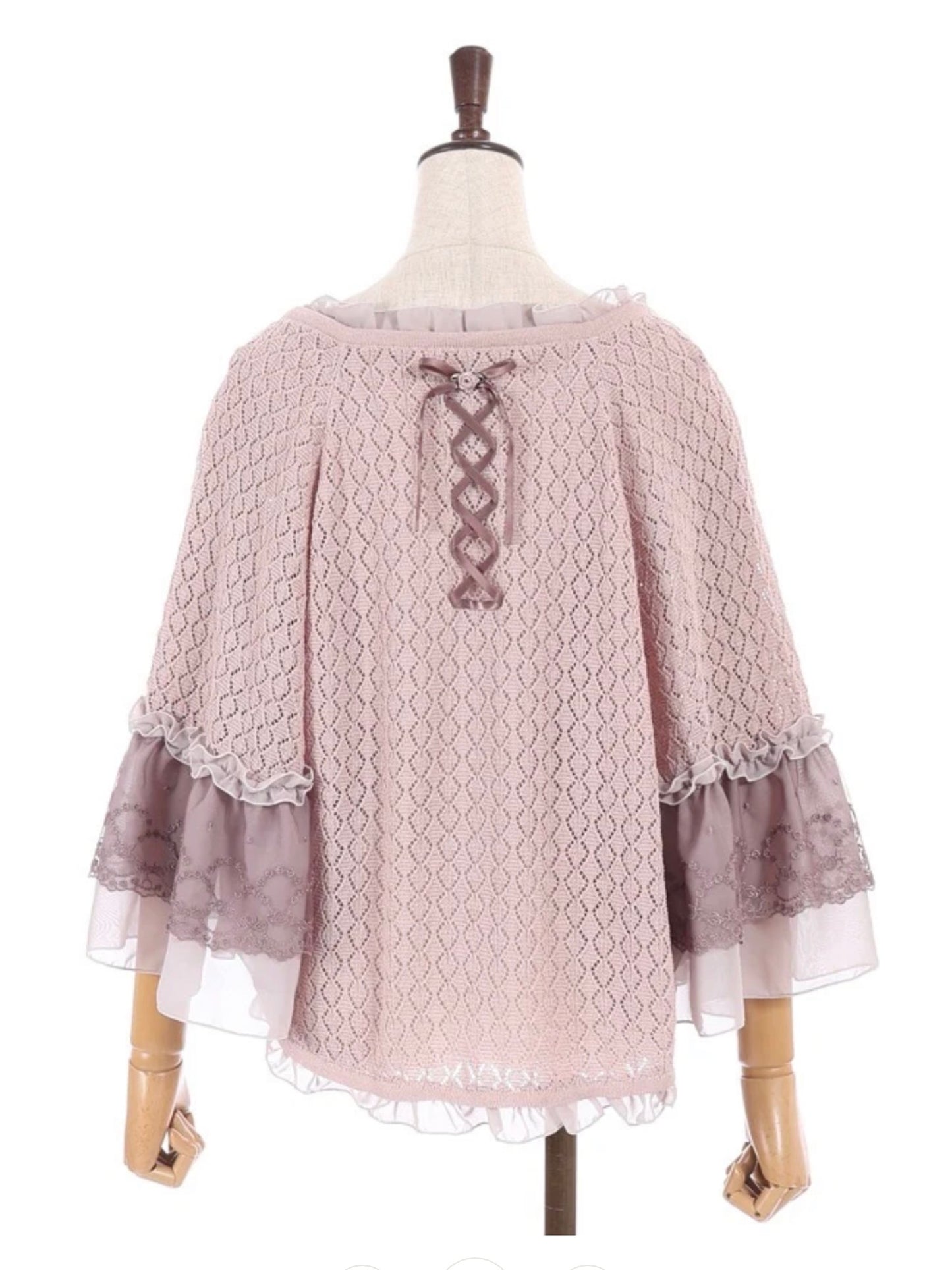 axesfemme Openwork Knit Cape