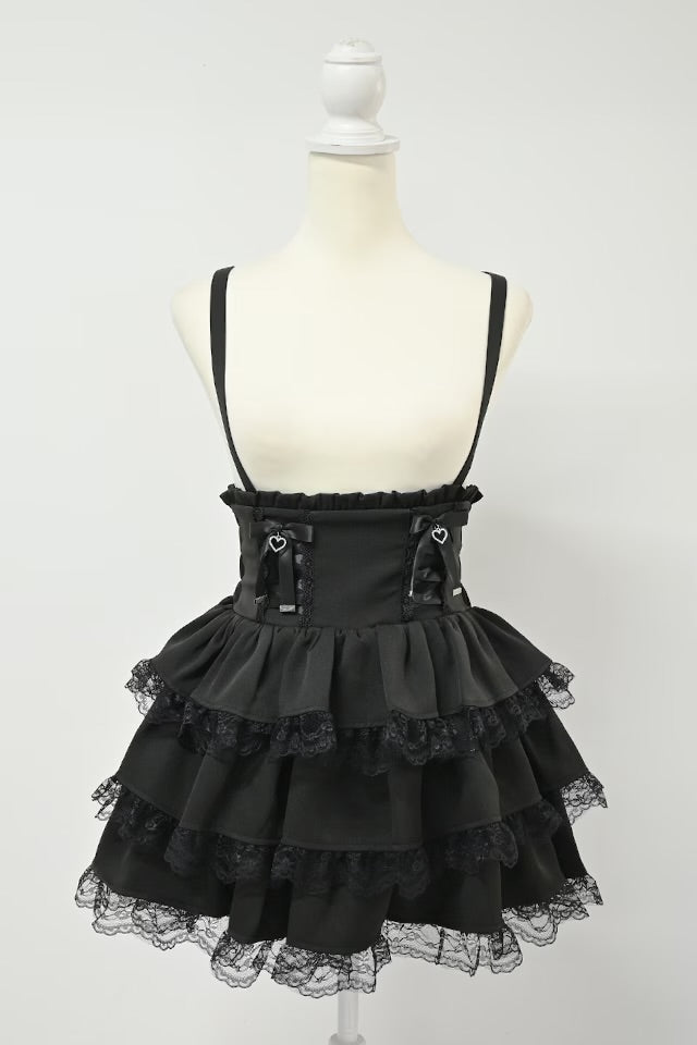 MA*RS Lace-up Ribbon 3-Tier Frill Skirt Pants