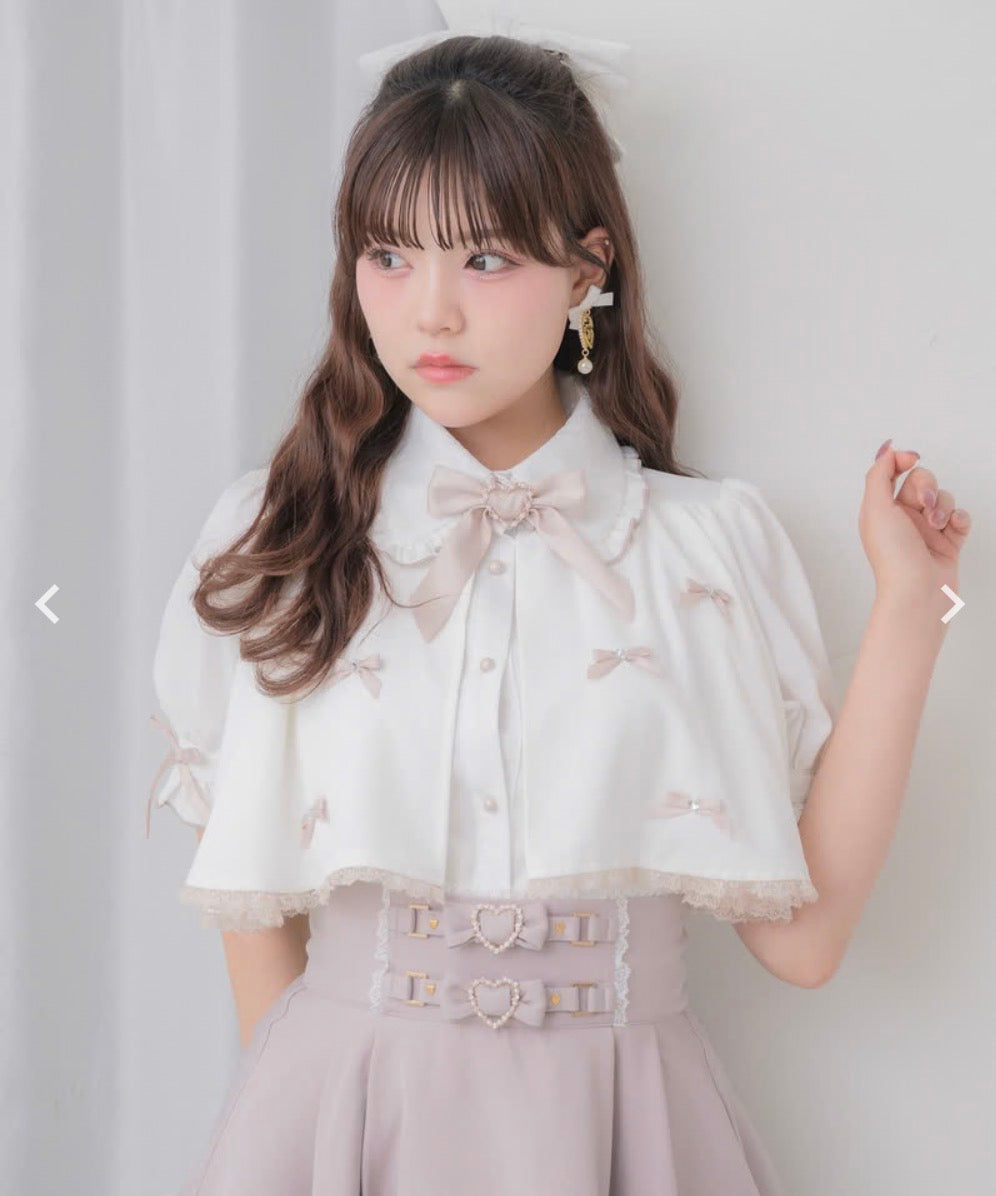 Rojita Petit Ribbon York Flare Short Sleeve Blouse
