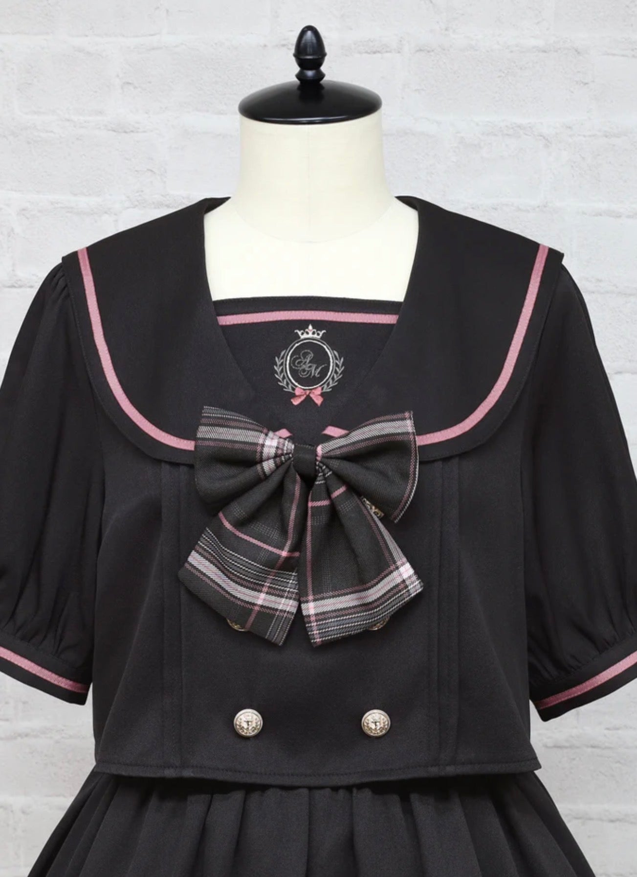 Amavel Chouchou Check Set-up style sailor dress