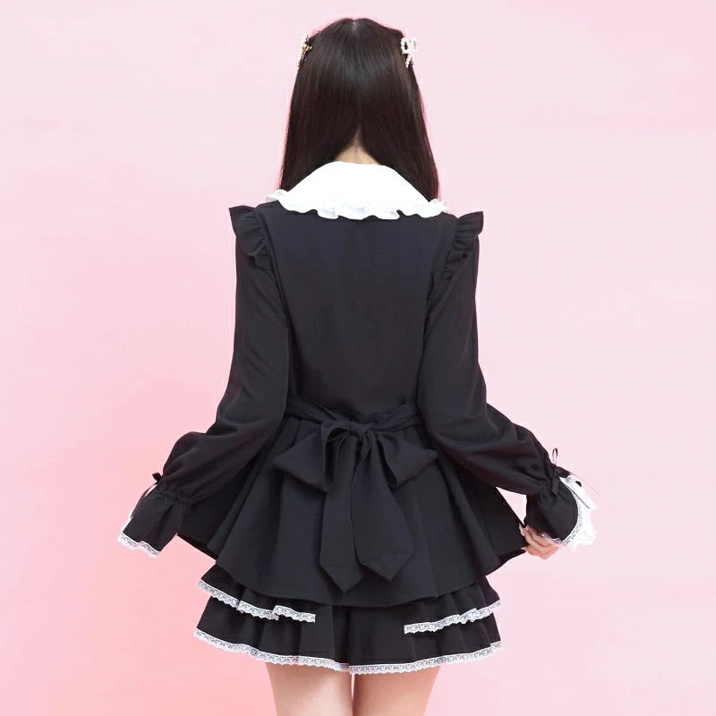 SecretHoney Side Lace-Up Tiered Sleeve Set-Up