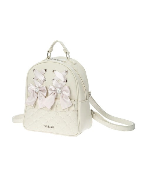 NOÉMIE Lace-up quilted backpack