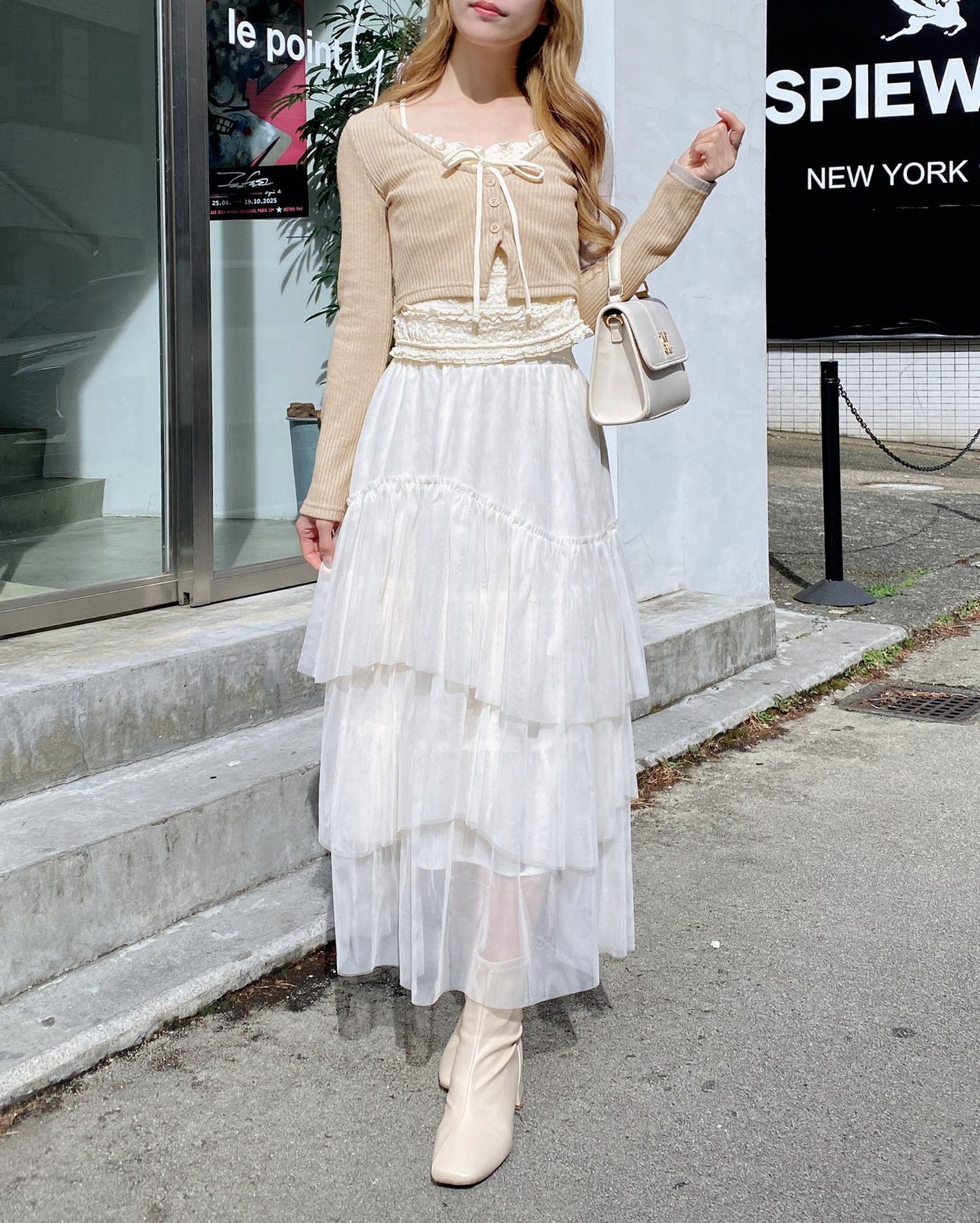 INGNI Lace layered cardigan tops