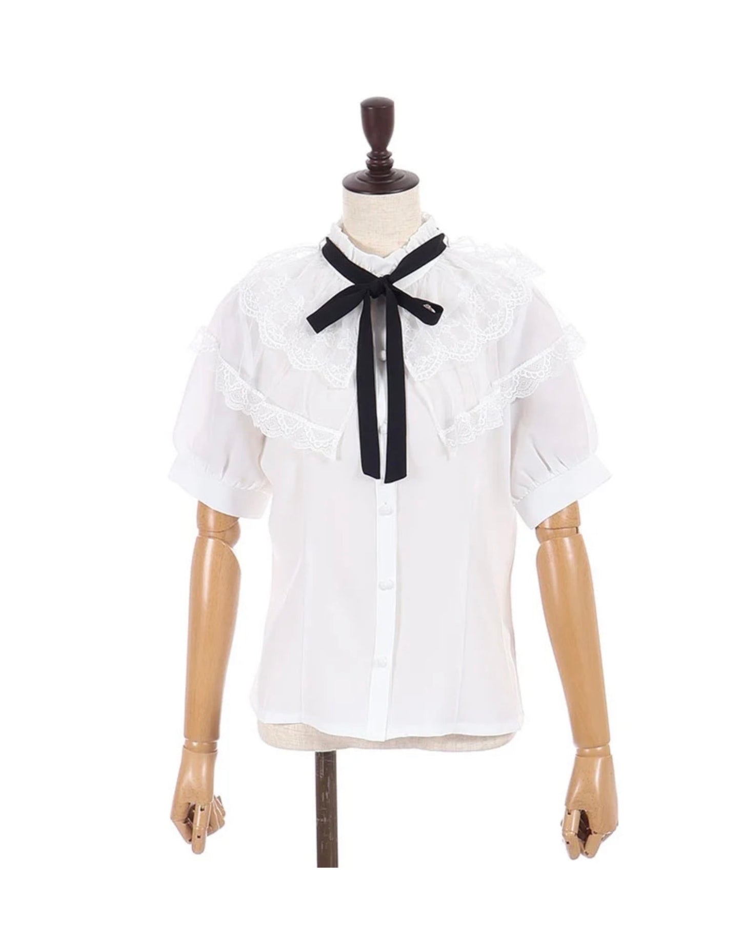 axesfemme BUTTERFLY LACE FRILL BLOUSE