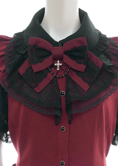 SecretHoney Lace ruffle short sleeve setup