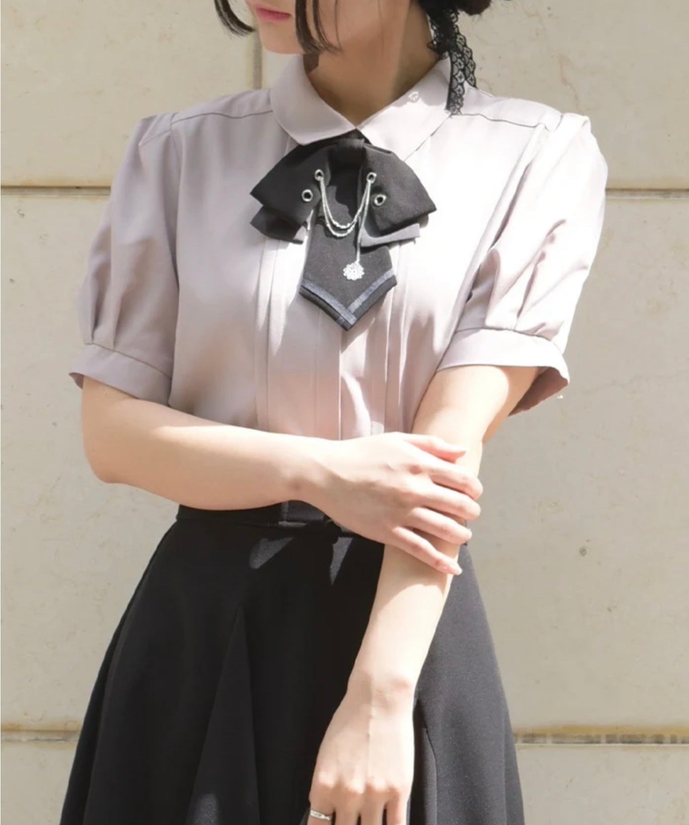 axesfemme CHAIN TIE SET BLOUSE