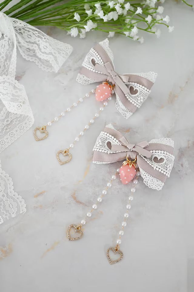 MA*RS [Princess Melody] Strawberry x Heart Lace Ribbon 2-piece SET