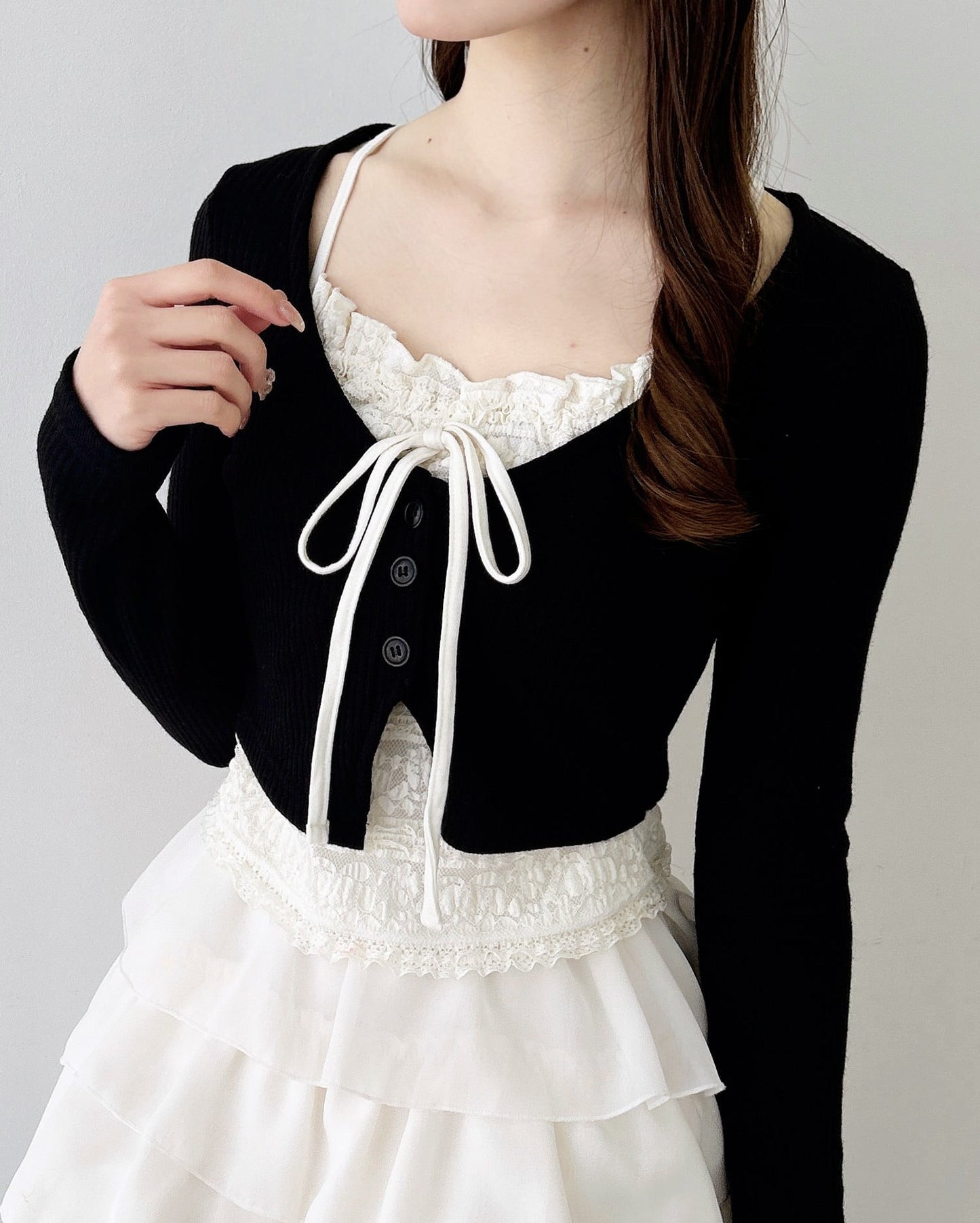 INGNI Lace layered cardigan tops