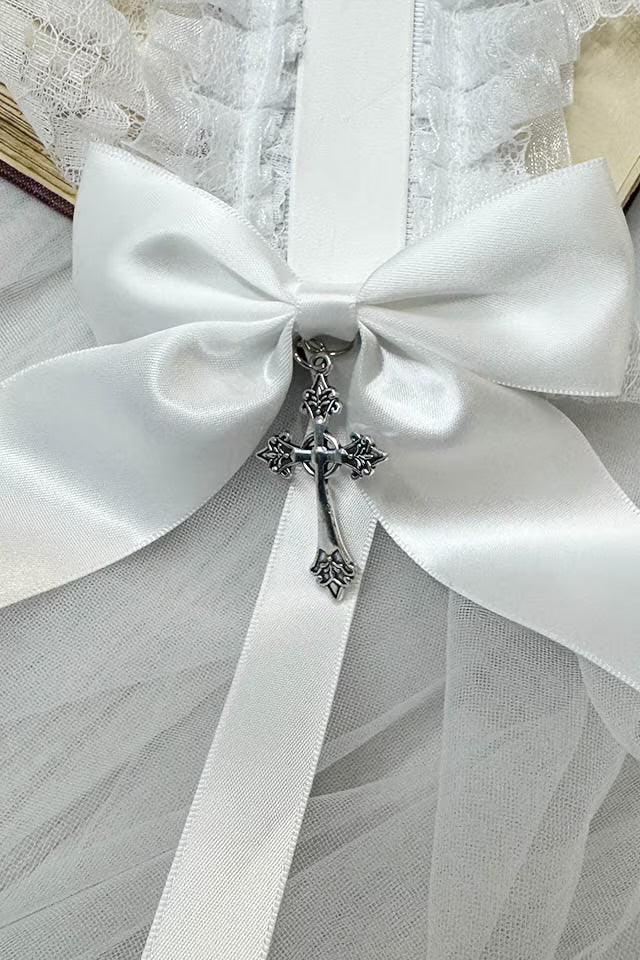 MA*RS Ribbon Belt Head Dress - White Size-F