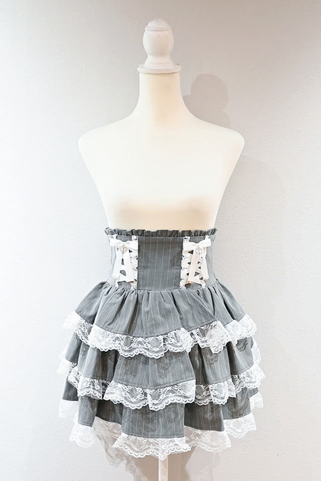 MA*RS Lace-up Ribbon 3-Tier Frill Skirt Pants