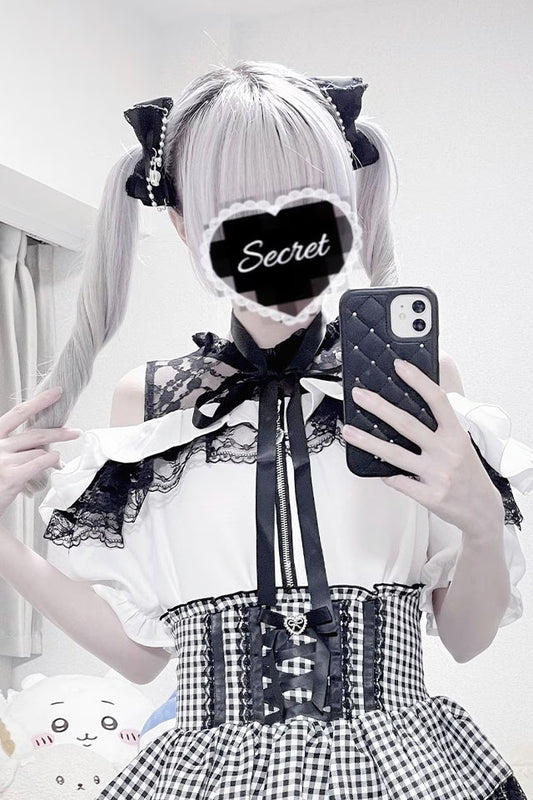 MA*RS Off-the-shoulder frill slider blouse