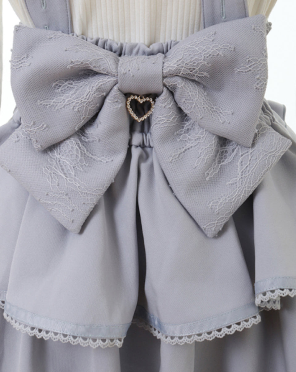 LizLisa Suspender Tiered Skirt-Pants
