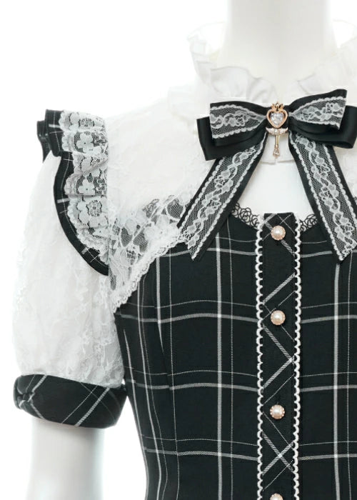 SecretHoney Sleeve Lace & Bolero Style Short Sleeve Set Up