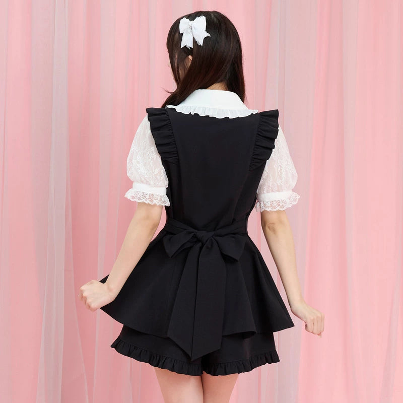 SecretHoney Lace ruffle short sleeve setup