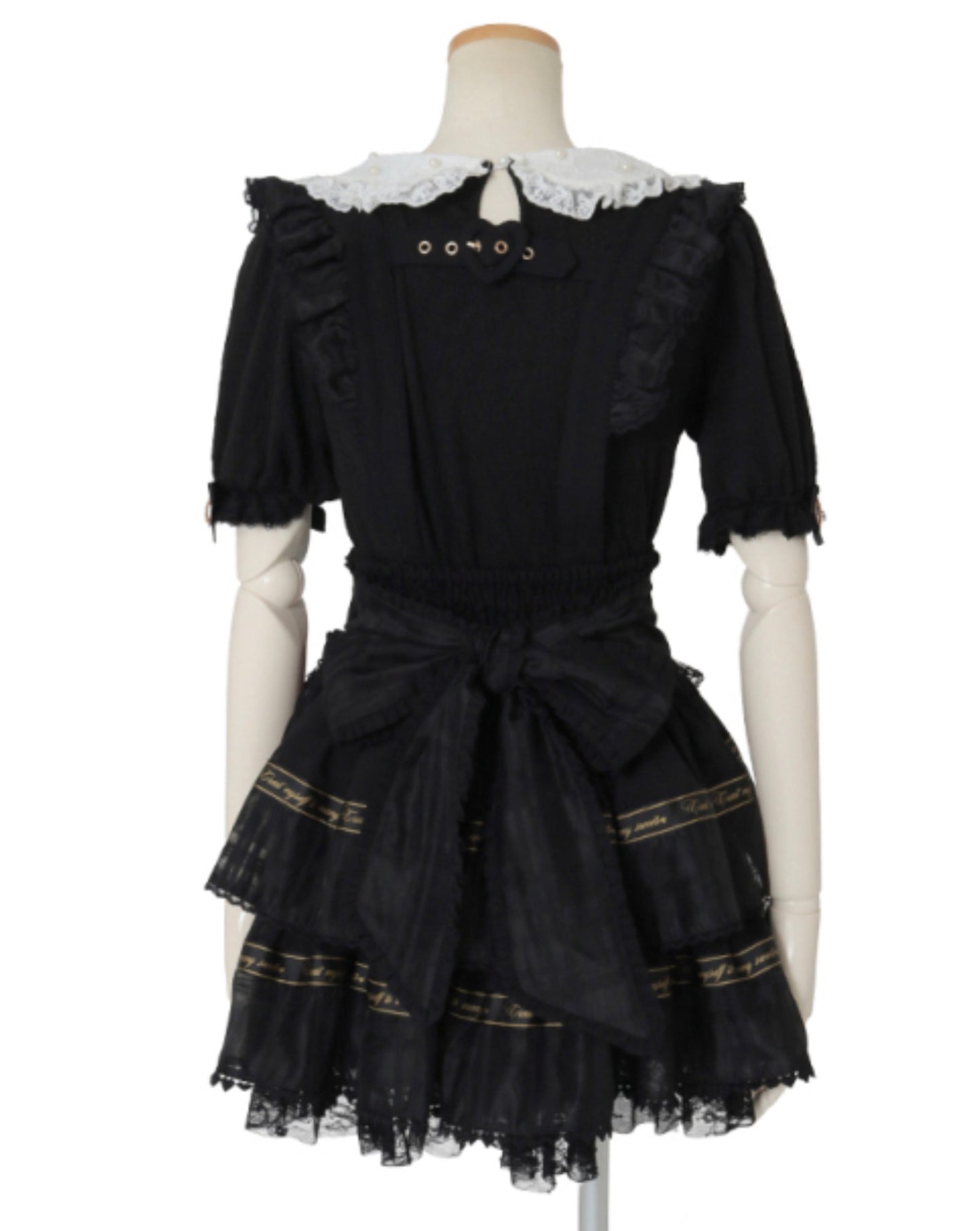 LizLisa Message Ribbon Sheer Check Skirt-Pants