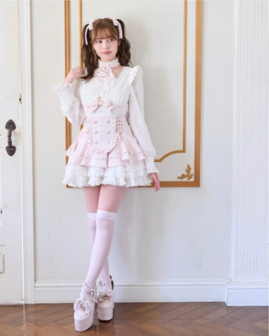 LizLisa Lace Tiered Apron-Style Skirt-Pants