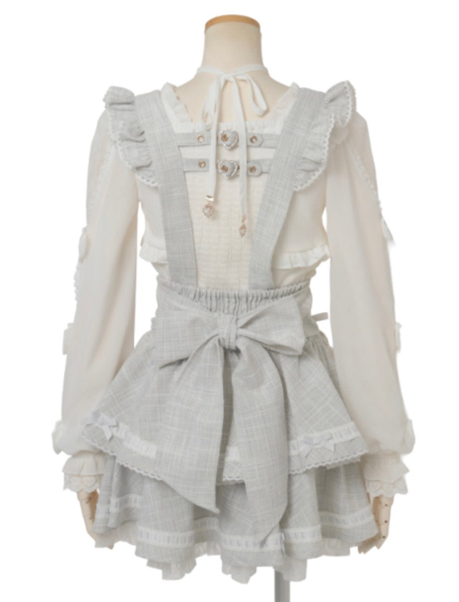 LizLisa Ladder Ribbon Tweed Tiered Skirt-Pants
