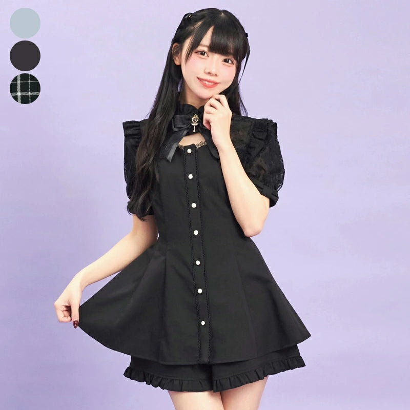 SecretHoney Sleeve Lace & Bolero Style Short Sleeve Set Up