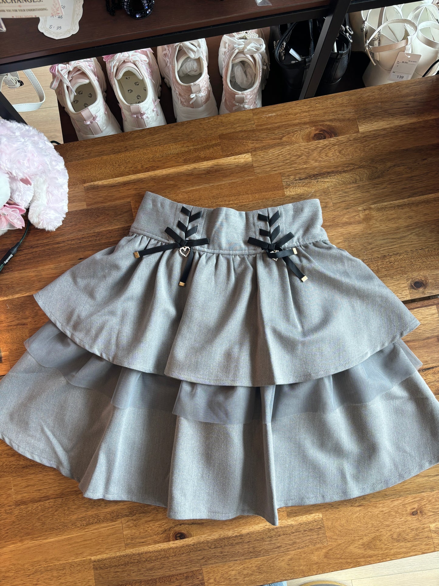 axesfemme Tiered skirt with ribbon