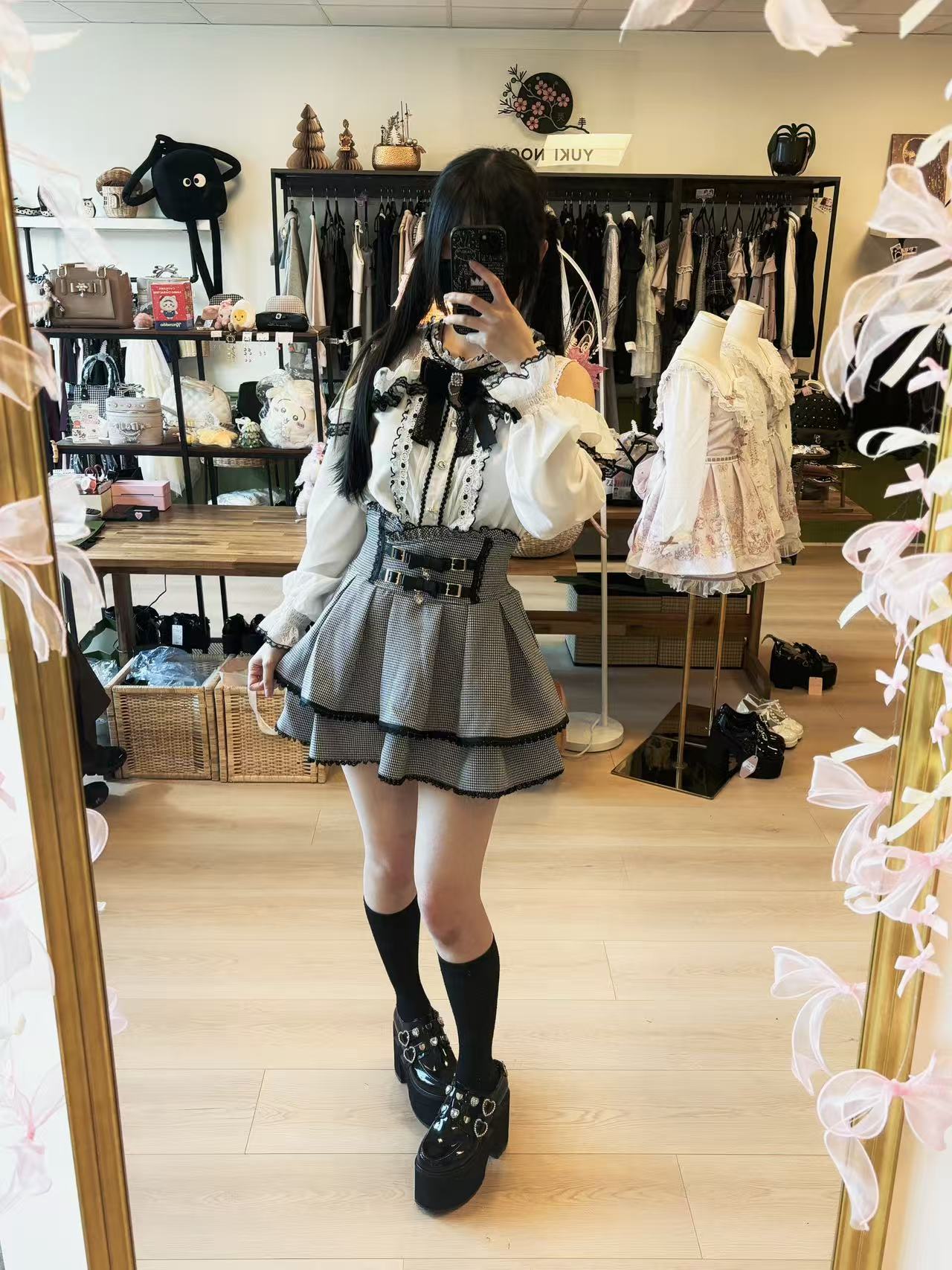 LizLisa Double Ribbon Belt Skirt-Pants