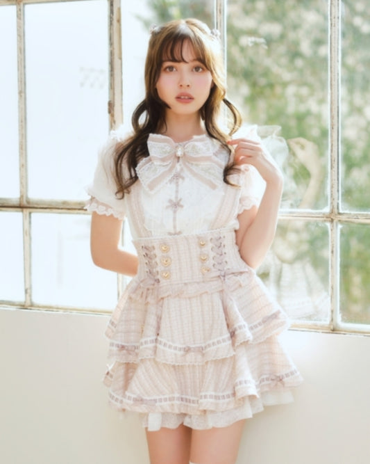 LizLisa Ribbon Lace Collar Blouse