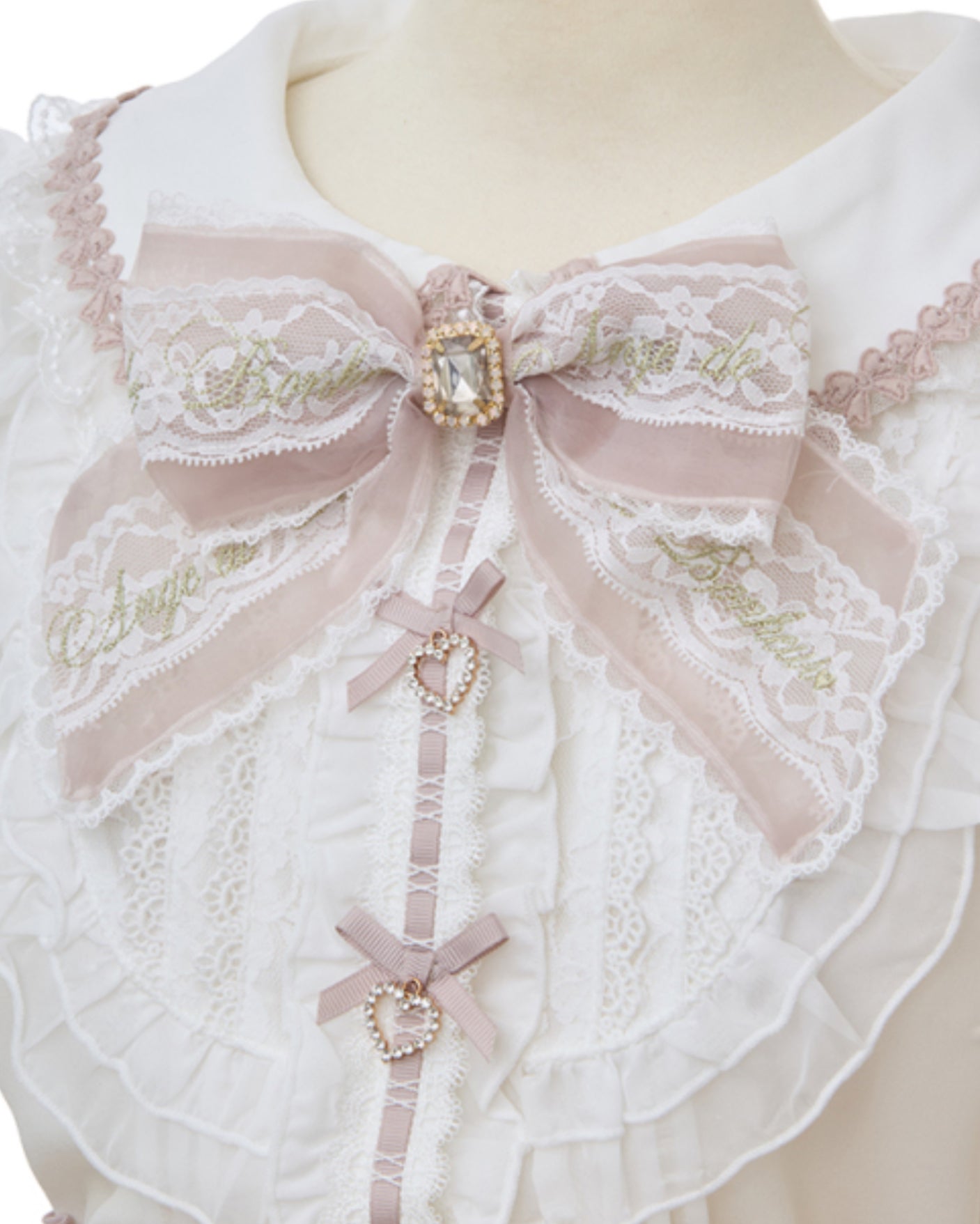 LizLisa Ribbon Lace Collar Blouse