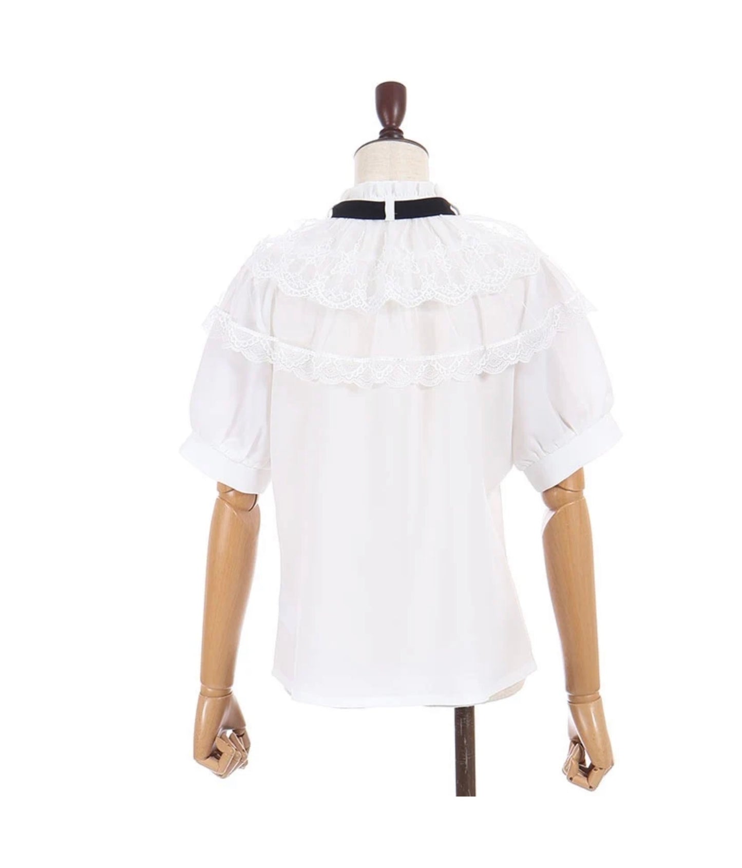 axesfemme BUTTERFLY LACE FRILL BLOUSE