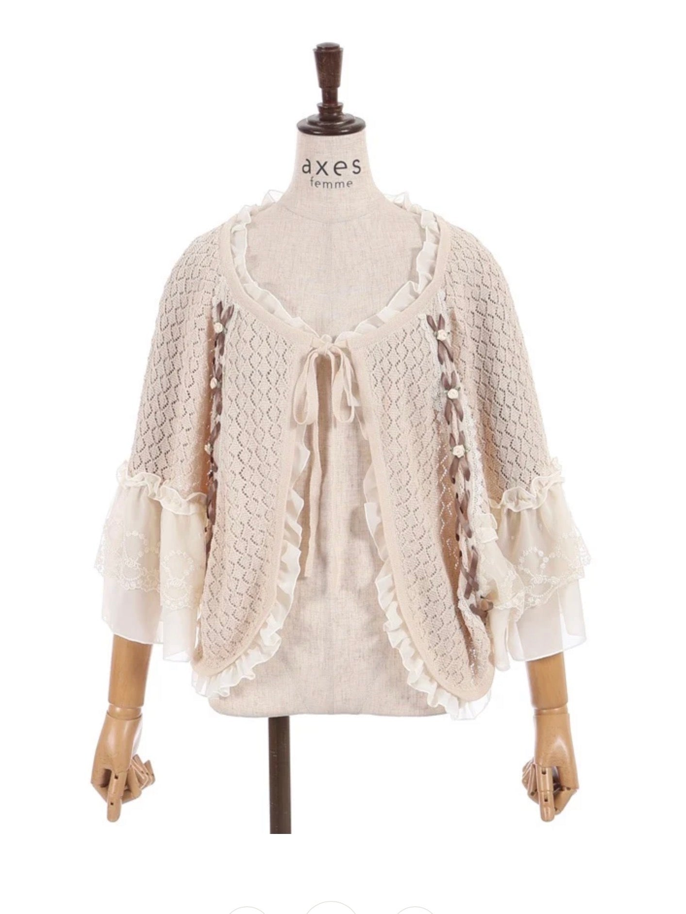axesfemme Openwork Knit Cape