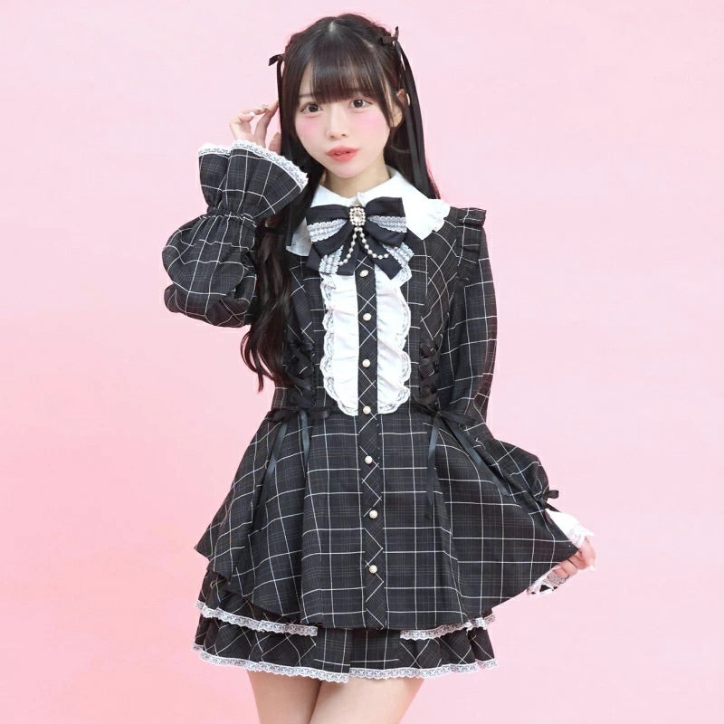 SecretHoney Side Lace-Up Tiered Sleeve Set-Up