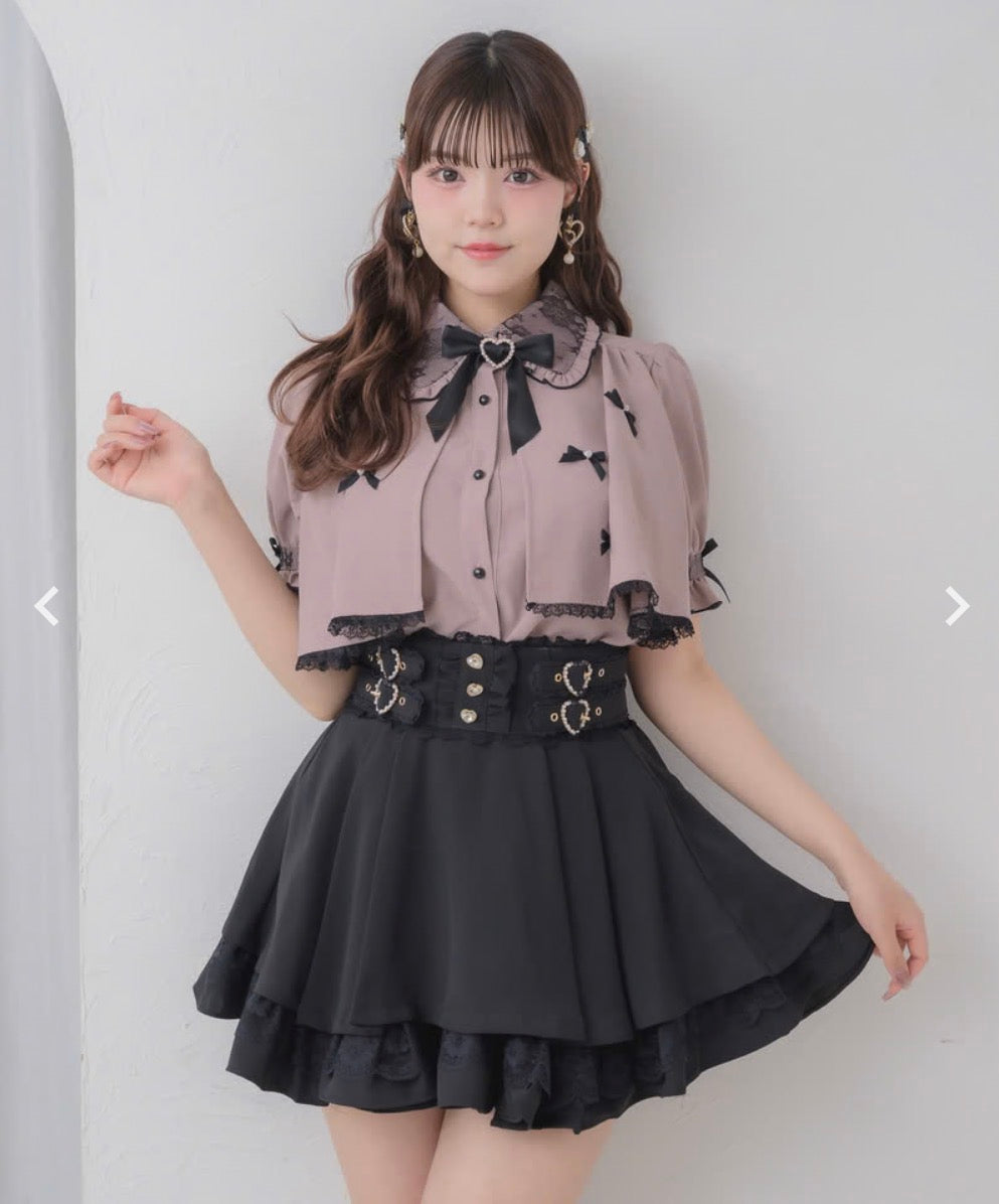 Rojita Petit Ribbon York Flare Short Sleeve Blouse
