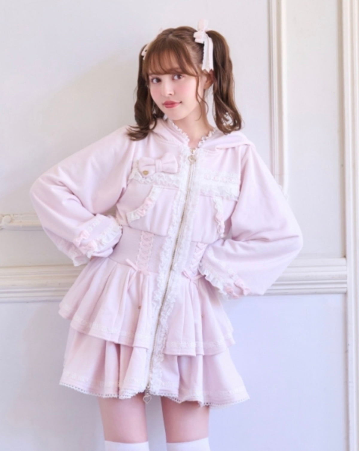 LizLisa Hooded Double-Tiered One-piece