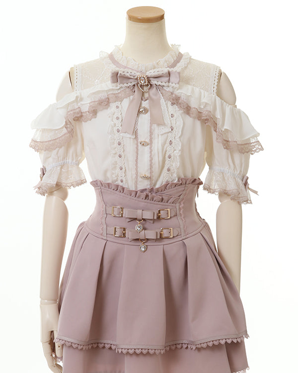 LizLisa Open Shoulder Frill Blouse