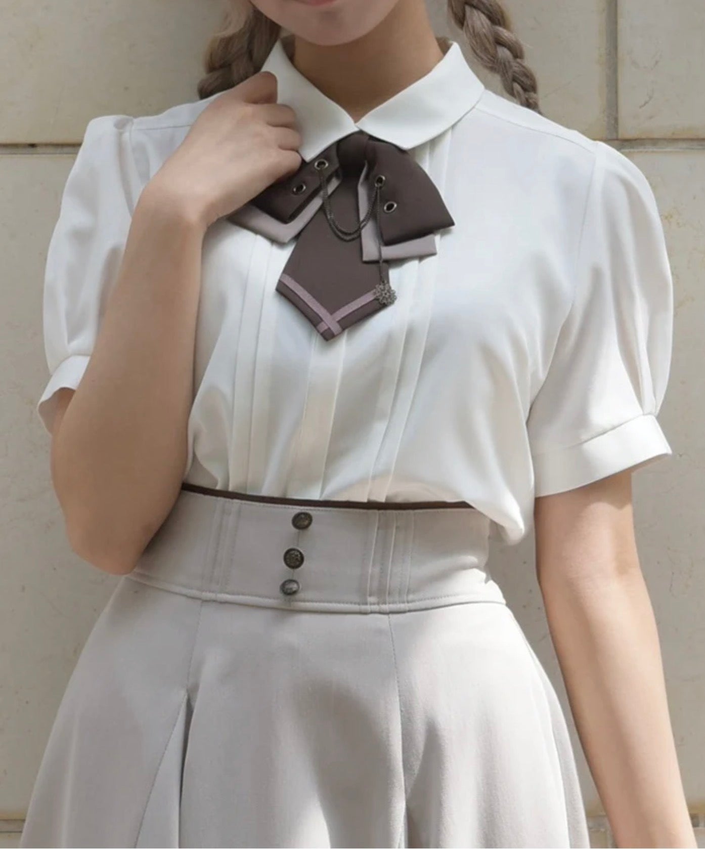 axesfemme CHAIN TIE SET BLOUSE