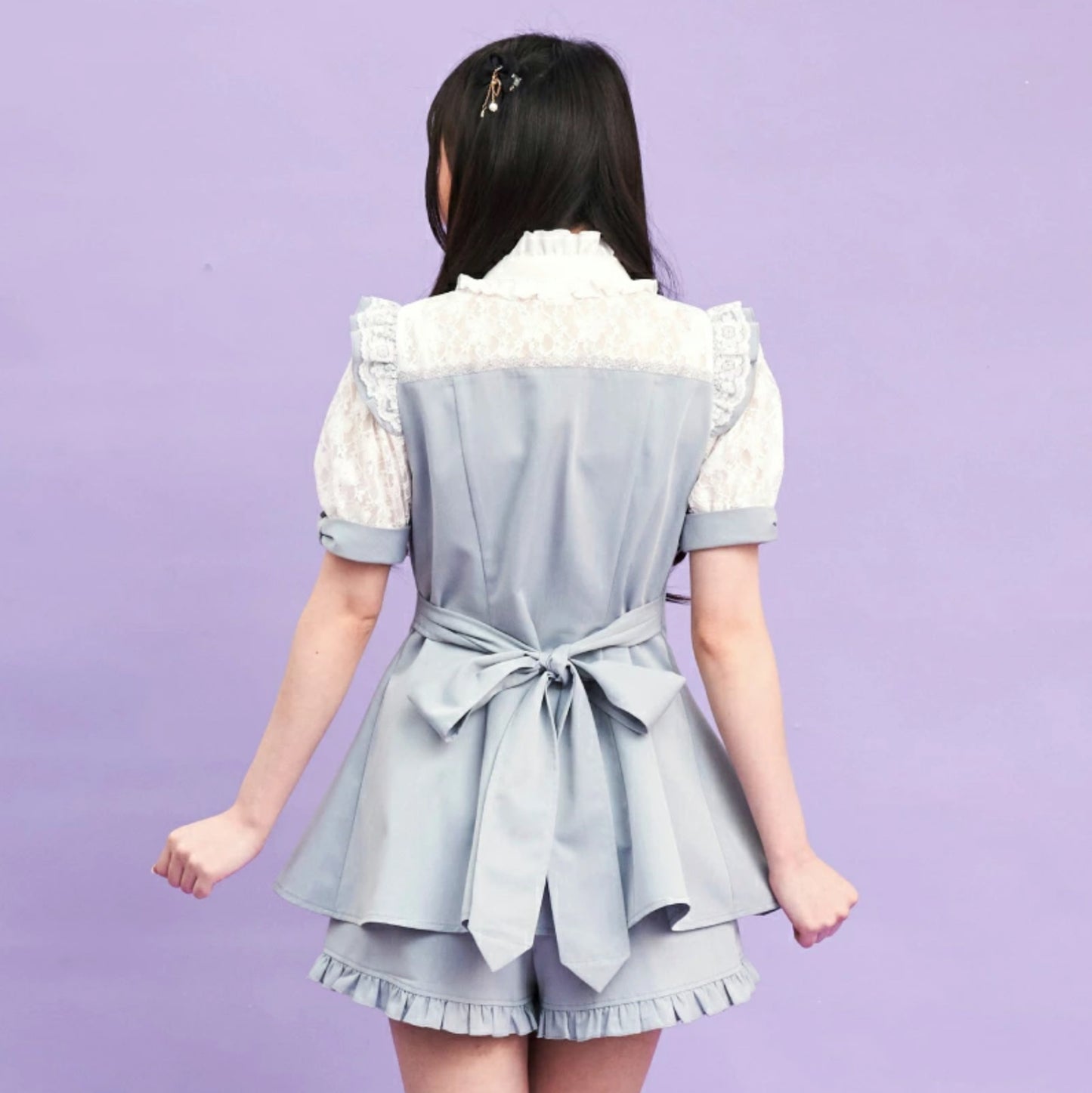 SecretHoney Sleeve Lace & Bolero Style Short Sleeve Set Up