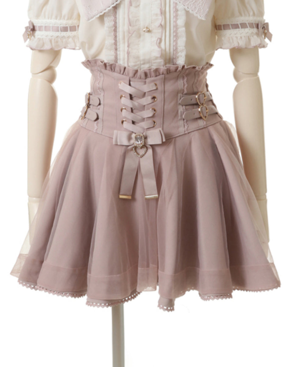 LizLisa Lace-Up Corset-Like Skirt-Pants
