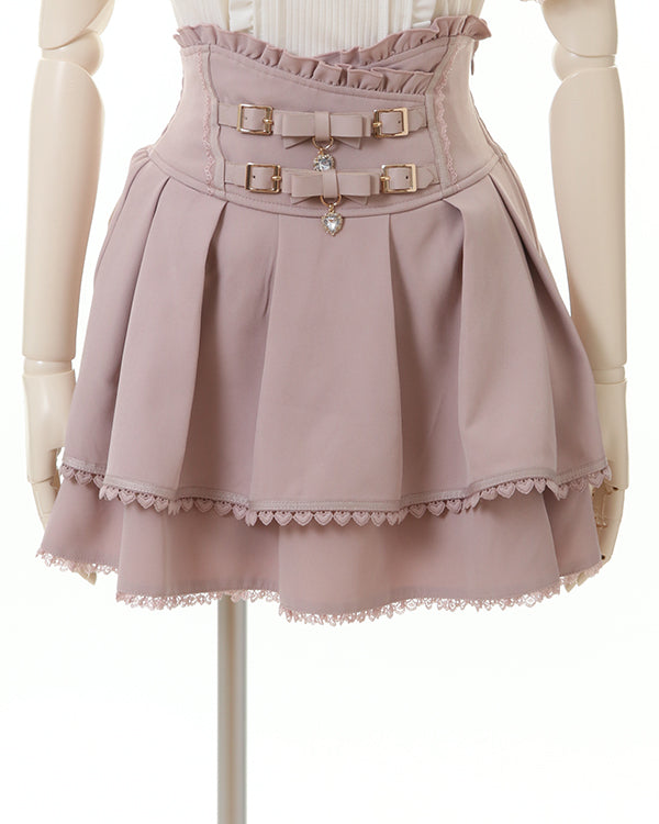 LizLisa Double Ribbon Belt Skirt-Pants