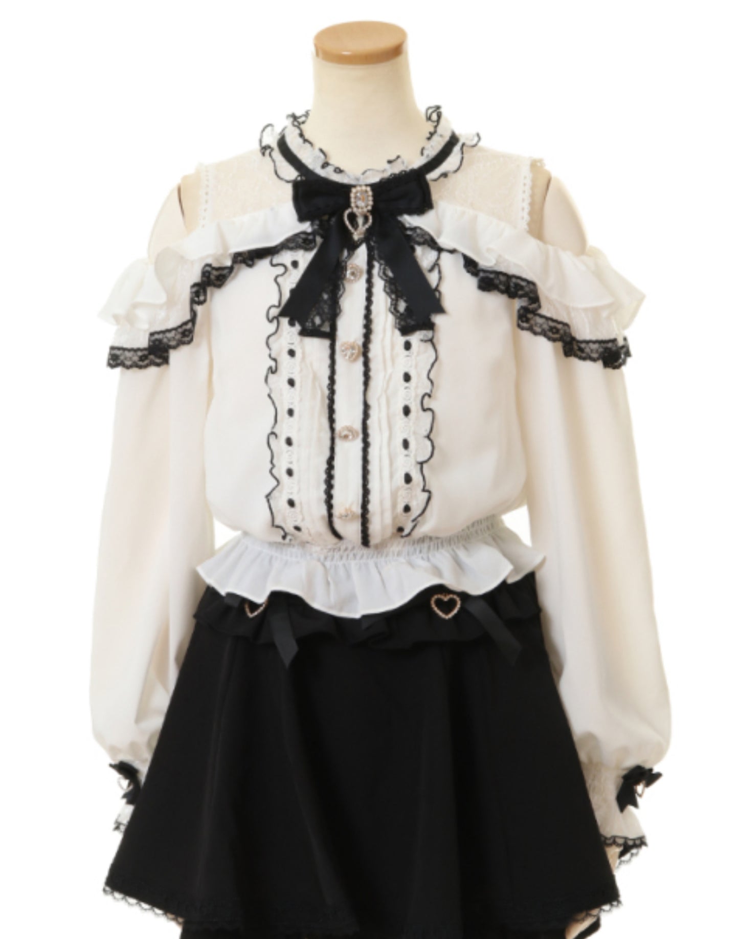 LizLisa Open Shoulder Frill Blouse