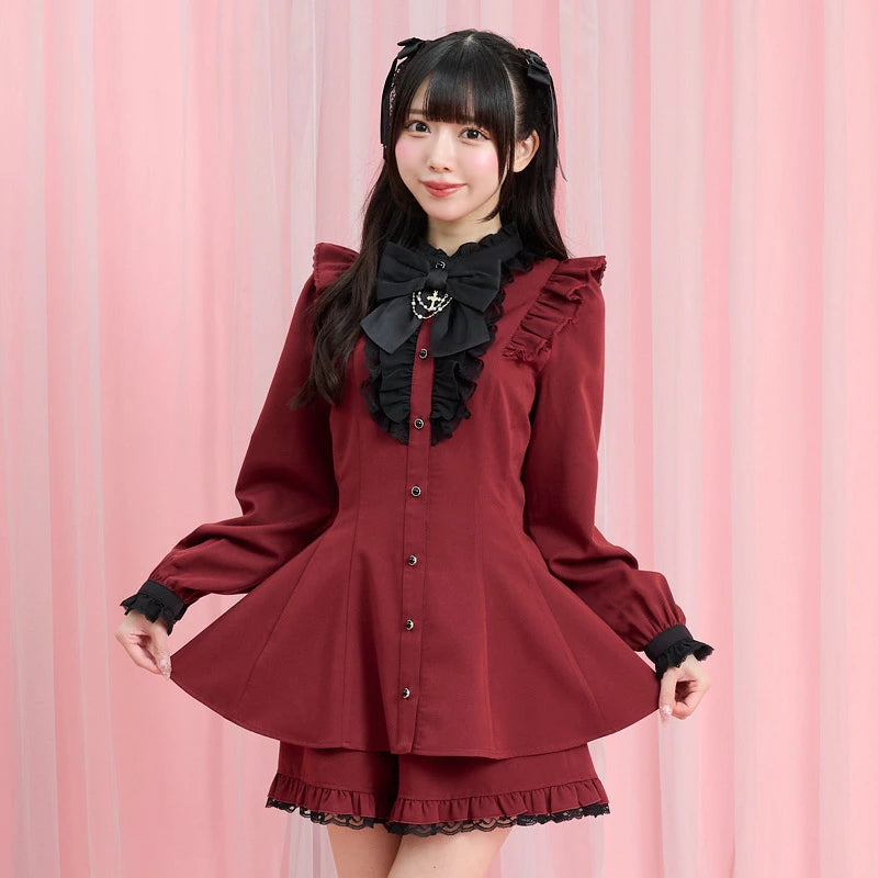 SecretHoney Accessory ribbon lace frill setup long sleeve