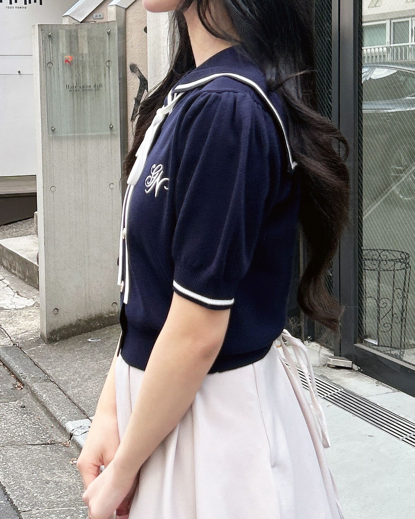 INGNI Sailor color scheme knit cardigan