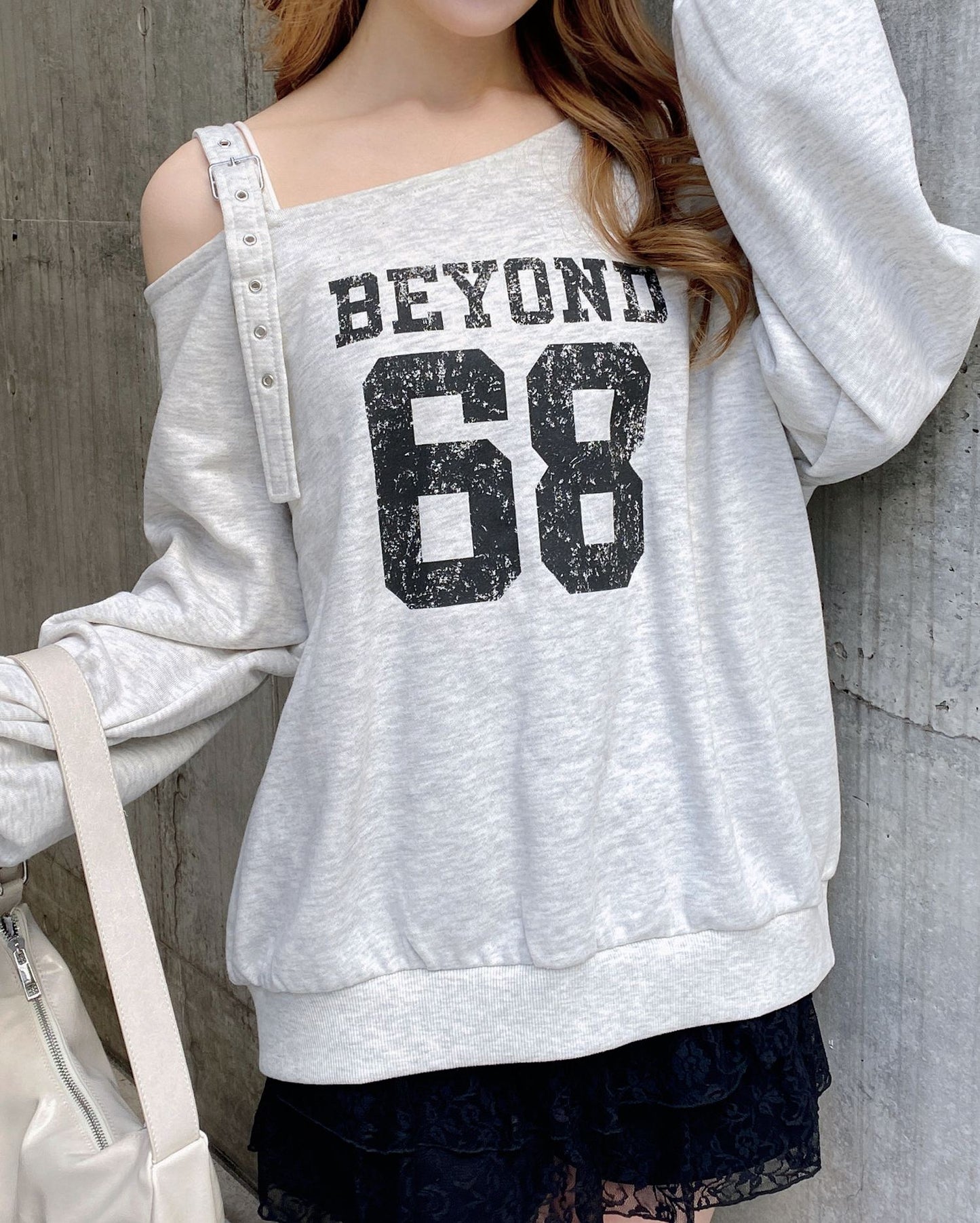 INGNI Numbering sweat tops with shoulder belt