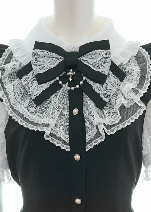 SecretHoney Lace ruffle short sleeve setup