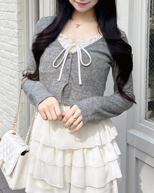INGNI Lace layered cardigan tops