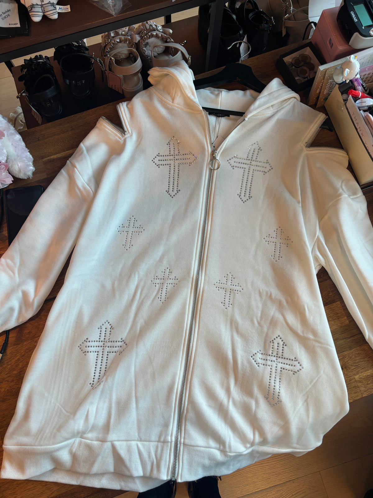 NOÉMIE Cross designed oversized jacket hoodie