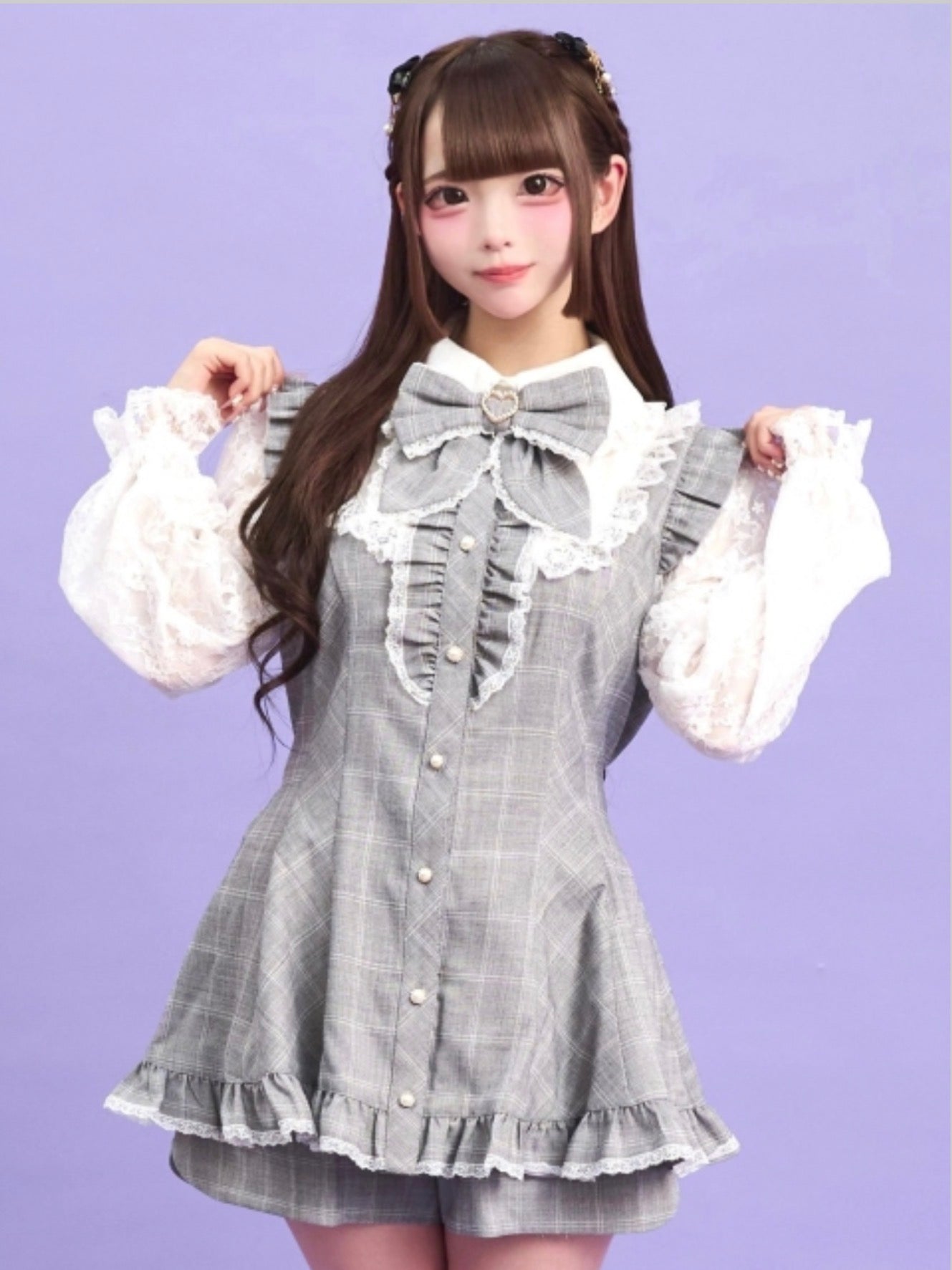 SecretHoney Long Sleeves with Ruffled Hem and Yoke Set-up