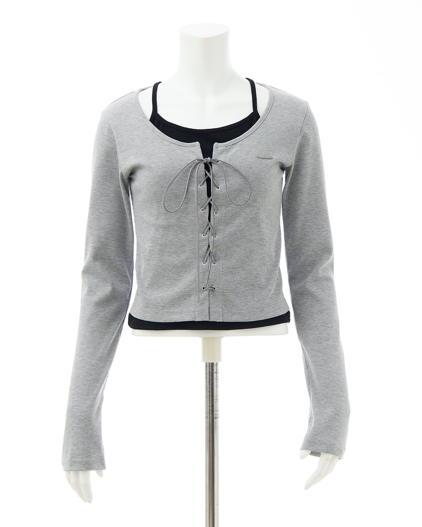 INGNI Cami layered style ribbed lace-up tops