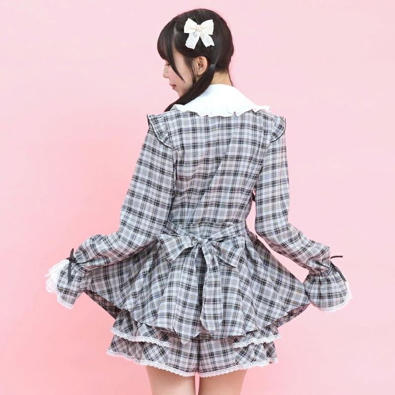SecretHoney Side Lace-Up Tiered Sleeve Set-Up