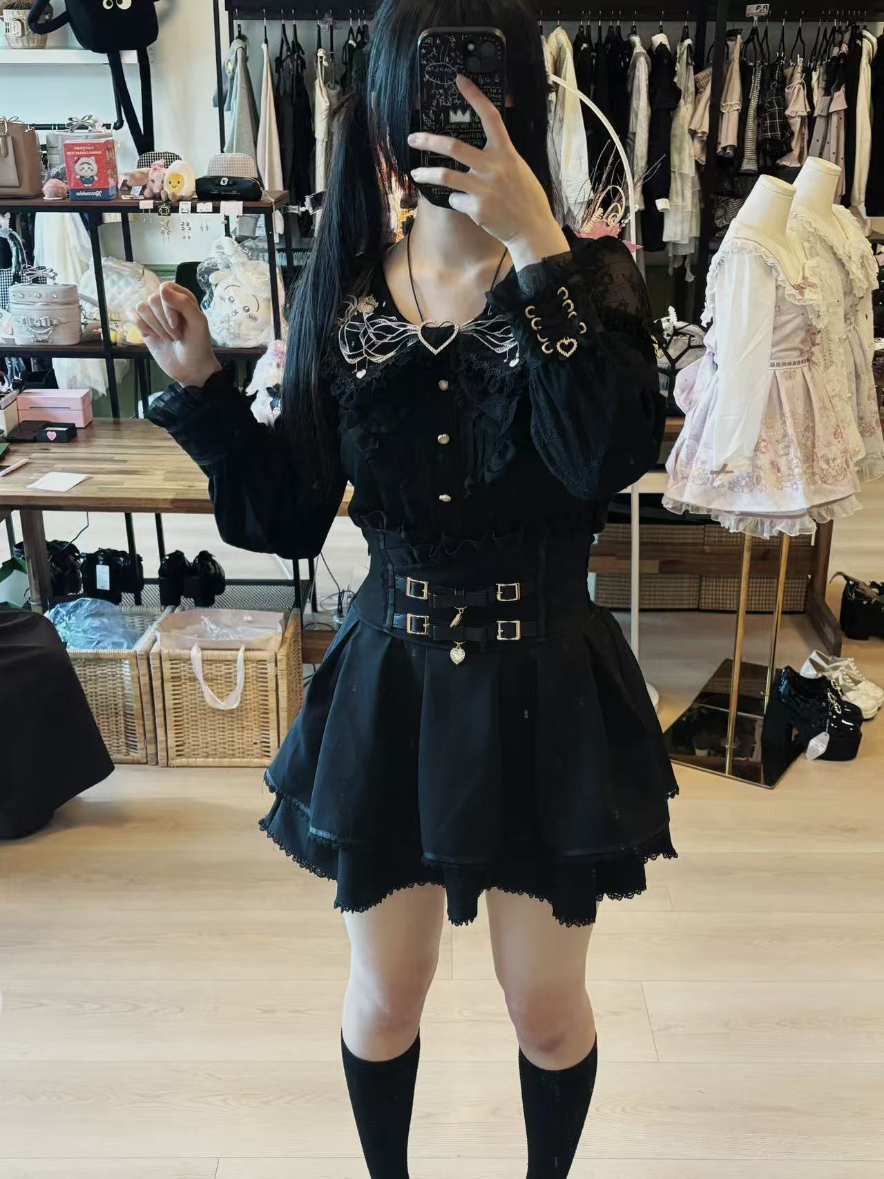 LizLisa Double Ribbon Belt Skirt-Pants