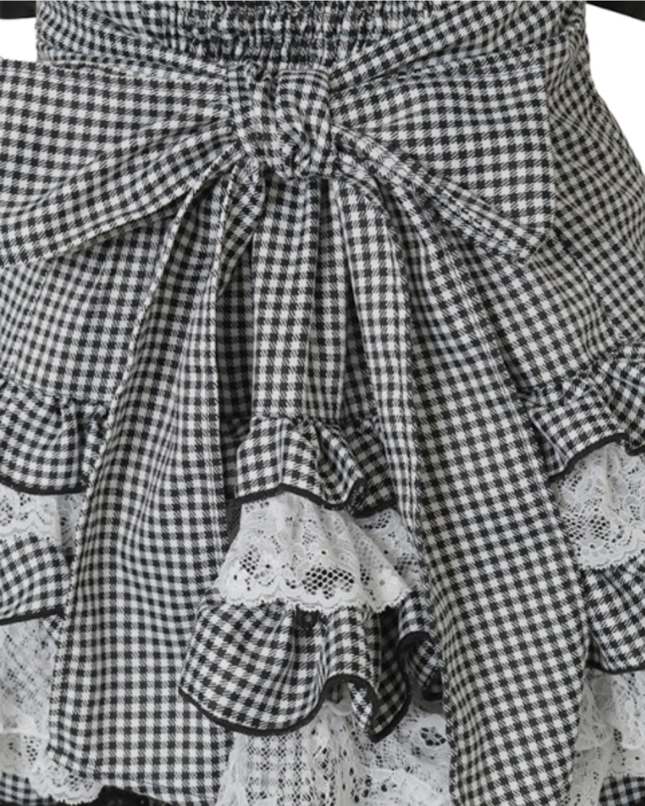 LizLisa Gingham Heart Apron Jumper-skirt Set-up