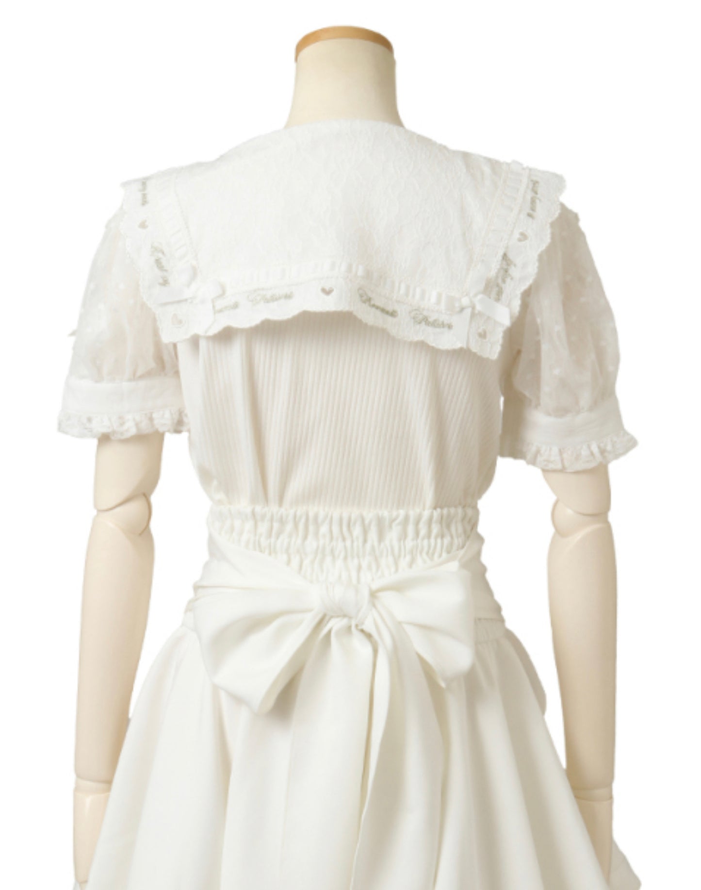 LizLisa Scallop Ribbon Collar Ribb Tops